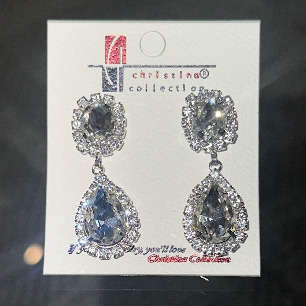 Silver Drop Tear Earrings